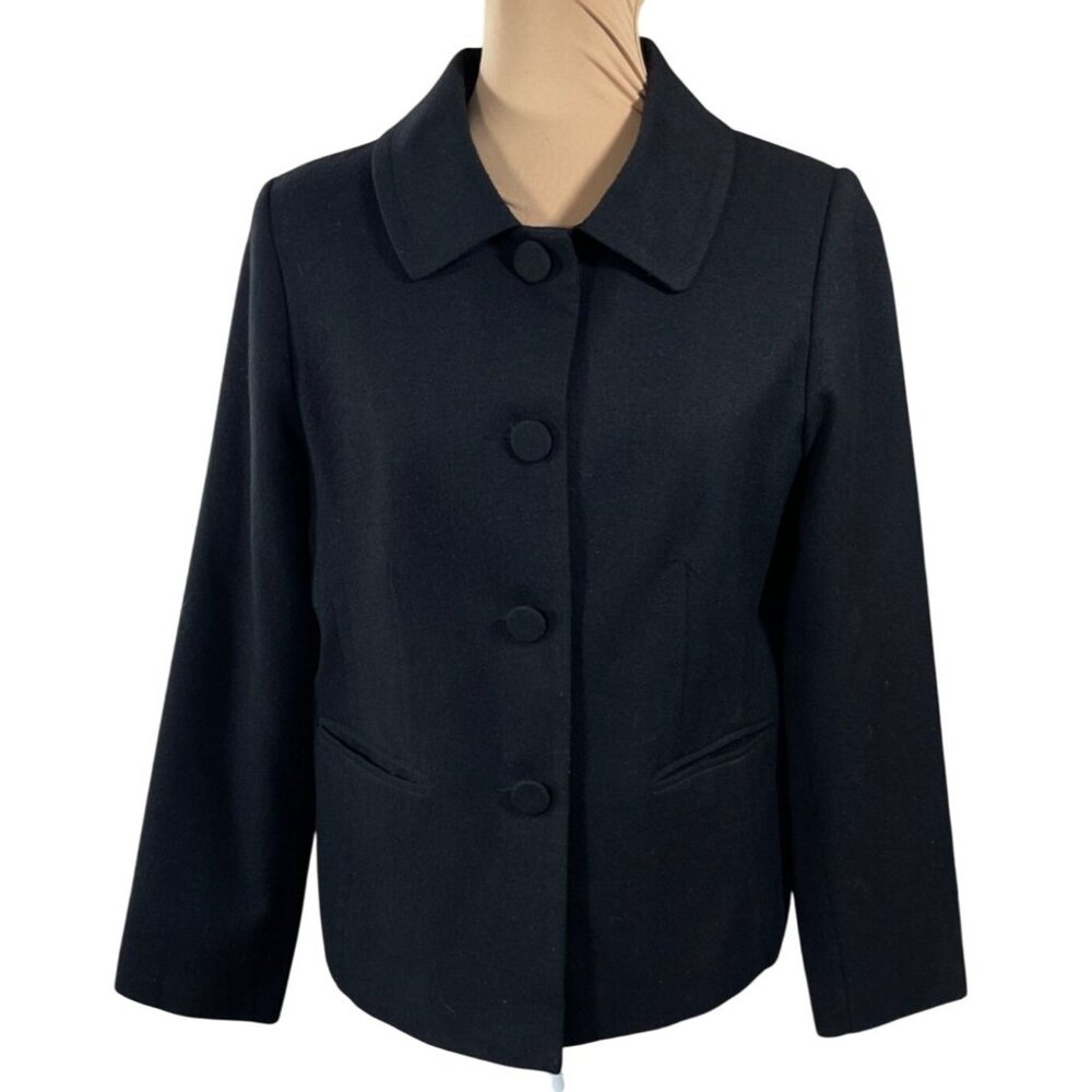 Sag Harbor VTG Jacket Blazer Short Size 10 Black Women's